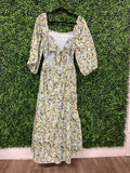 Karlie blue floral maxi dress