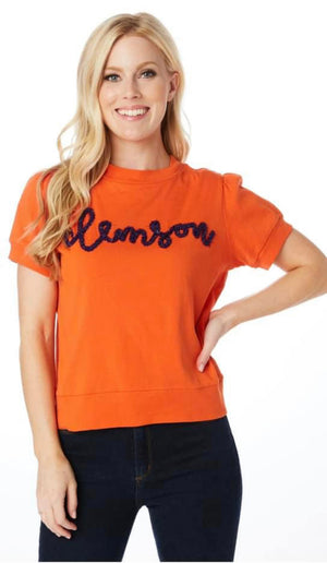 Game Day Clemson corded script shirt