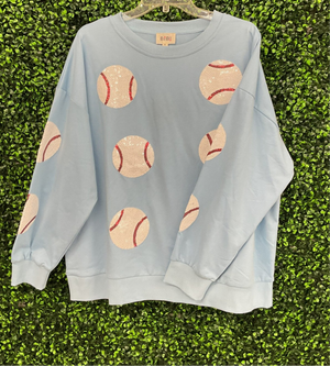 Sequined baseball sweatshirt