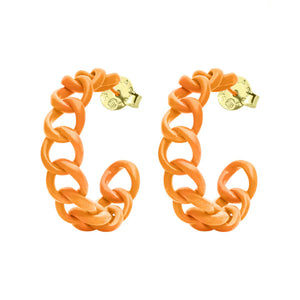 SHEILA FAJLPainted Petite Chain Hoops in Orange