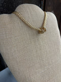 Knotted & Textured Chain Brass Chocker Necklace