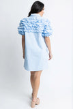 Karlie Poplin Ruffle Shirt Dress