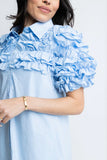 Karlie Poplin Ruffle Shirt Dress