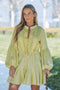 Lavender J Linen Billowy Flowy Mini Dress