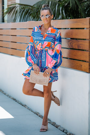 Lavender J Ballon Sleeve Dress