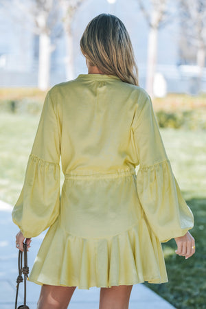 Lavender J Linen Billowy Flowy Mini Dress