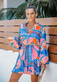Lavender J Ballon Sleeve Dress