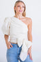 Karlie Poplin One Shoulder Knot Top